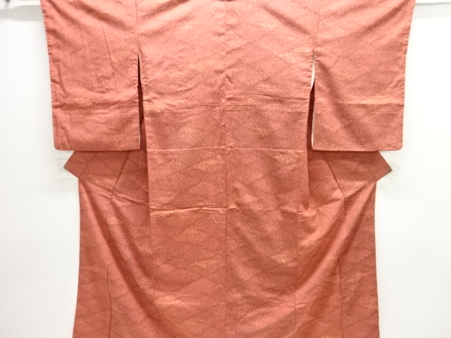 JAPANESE KIMONO / ANTIQUE OMESHI / TAISHO ROMAN STYLE / WOVEN ABSTRACT PATTERN